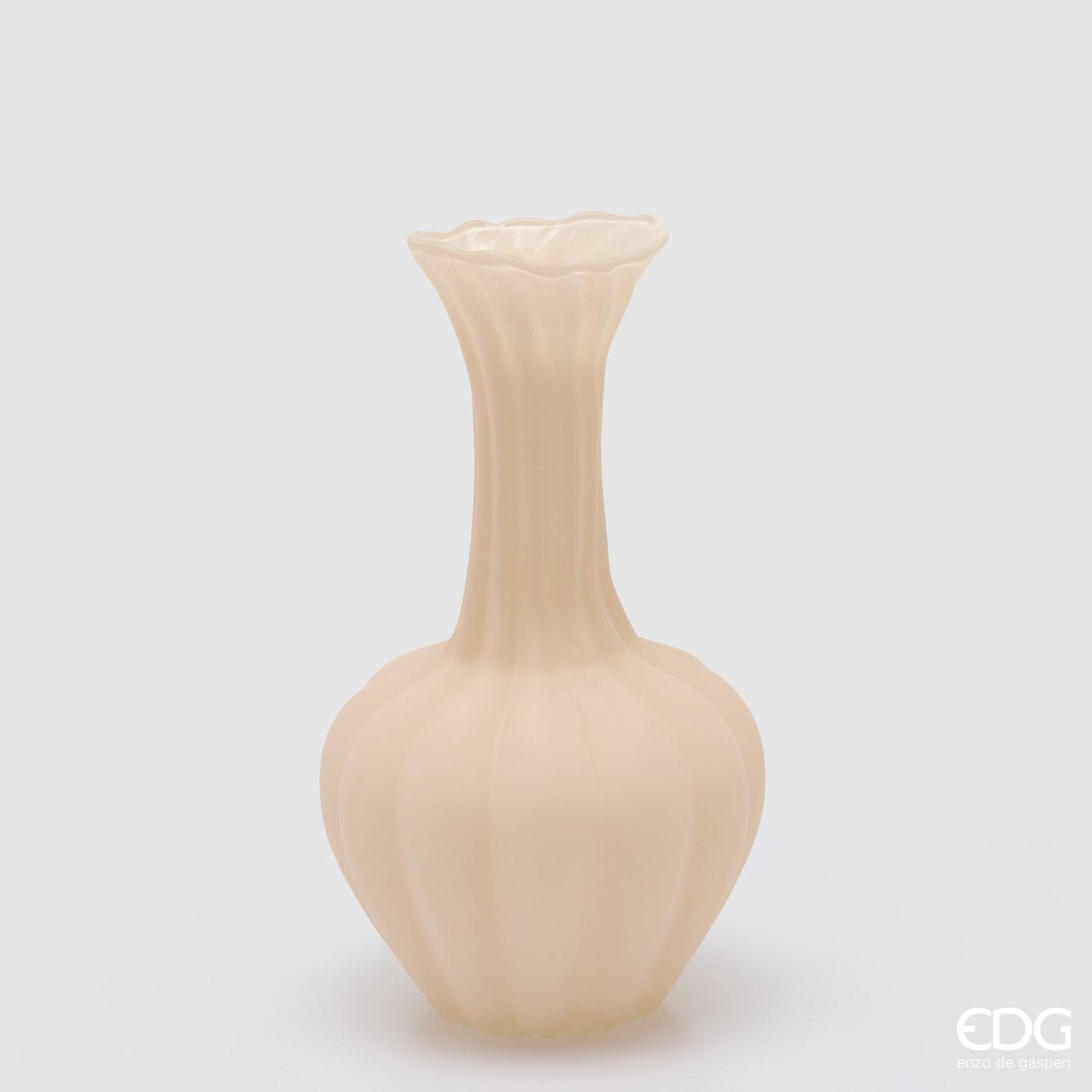 Edg - Vaso flow sinuoso in vetro beige lungo H.31cm | Rohome | Rohome