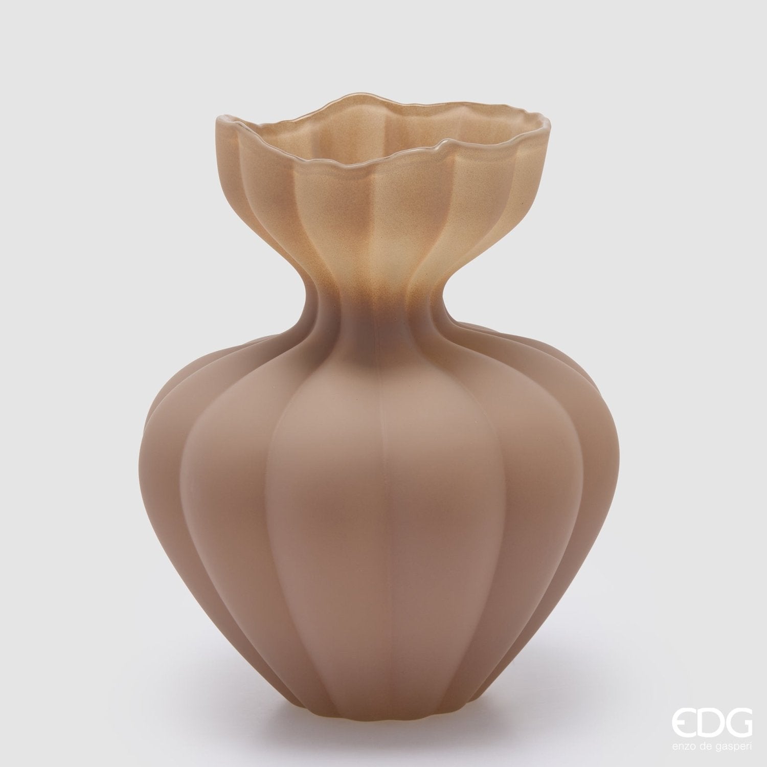 Edg - Vaso flow sinuoso in vetro marrone H.32cm | Rohome | Rohome