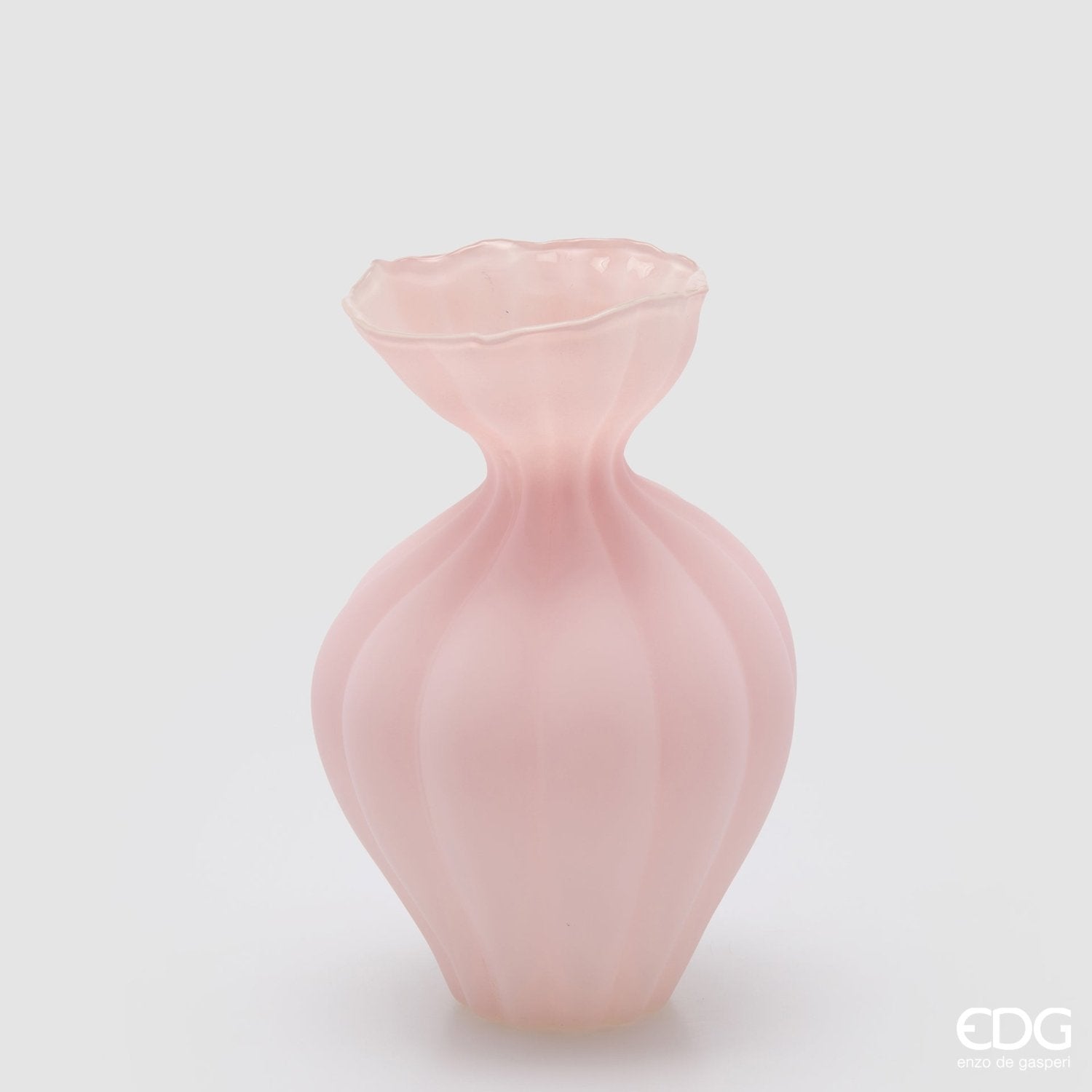 Edg - Vaso flow sinuoso in vetro rosa H.30.5cm | Rohome | Rohome