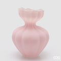 Edg -Vaso flow sinuoso in vetro rosa h.32cm | Rohome | Rohome