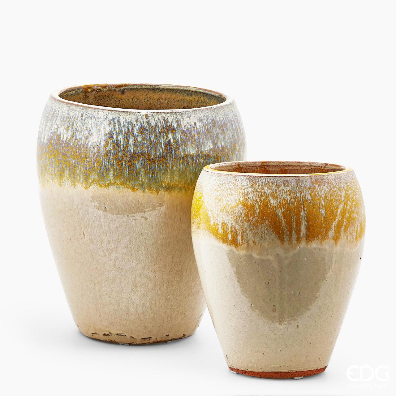 Edg - Vaso glaze bomb in terracotta bicolor con foro uso esterno | Rohome | Rohome