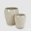 Edg - Vaso glaze bomb in terracotta con foto uso esterno beige | Rohome | Rohome