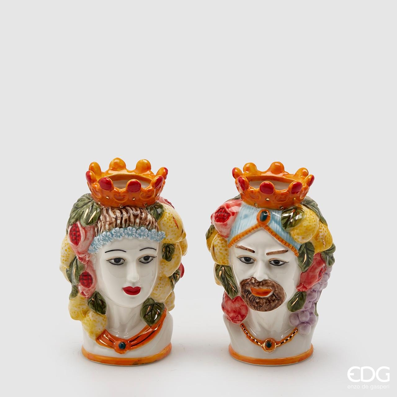 Edg - Vaso testa sicily in ceramica multicolor h.15cm | Rohome | Rohome