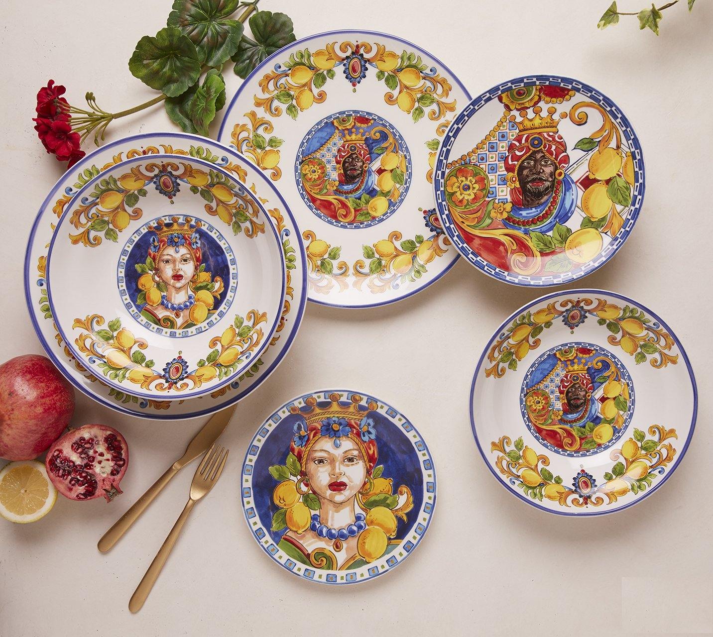 Edg - Piatto Caltagirone fondo Lui D. 29cm | Rohome