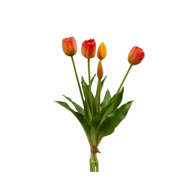 Edg - Mazzo di Tulipani giallo con foglie H40 | Rohome
