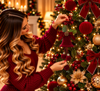 Decorazione albero di natale campana in velluto h 27cm bordeaux | Rohome
