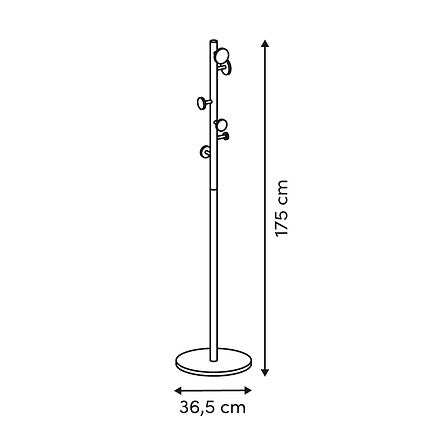 Appendiabiti in legno, acciaio e marmo h.175cm | rohome