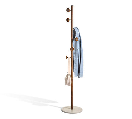Appendiabiti in legno, acciaio e marmo h.175cm | rohome
