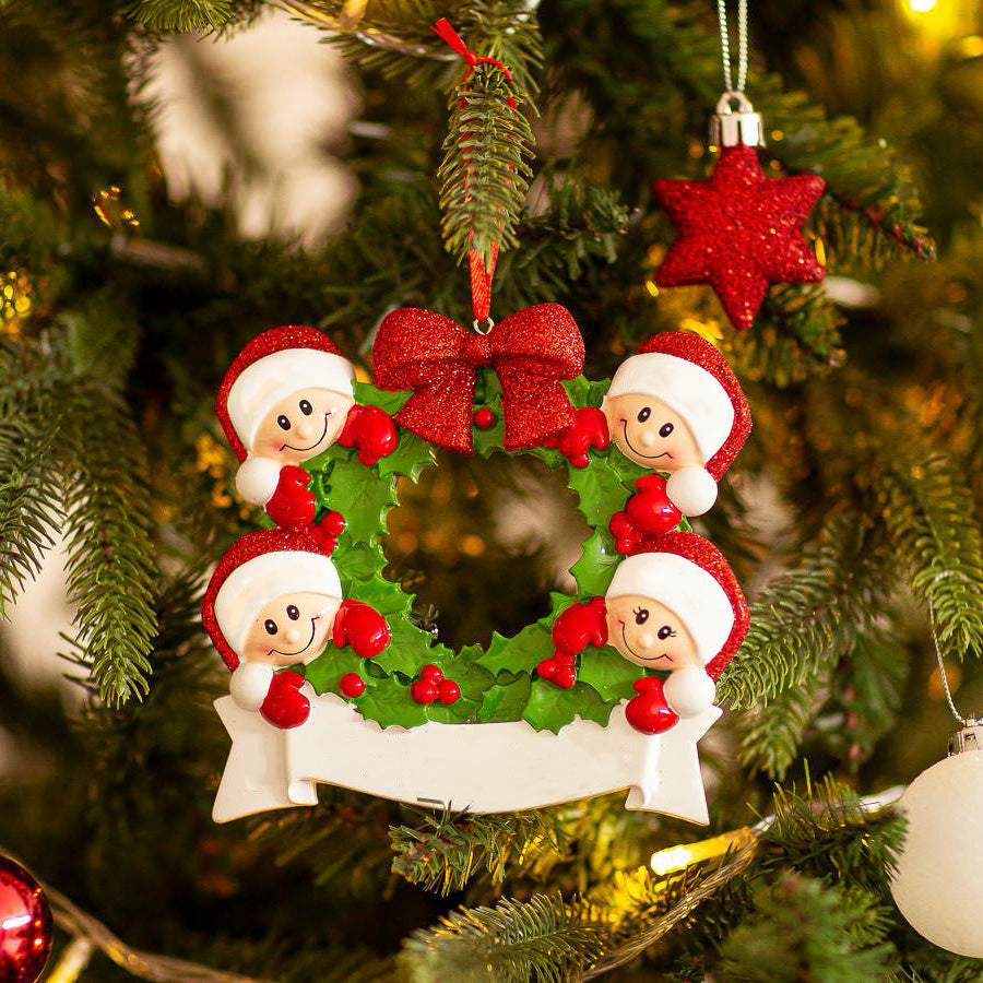 Decorazione Personalizzabile Ghirlanda Natalizia con 4 Personaggi | Rohome