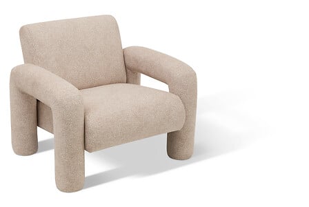 Poltrona in tessuto beige moderna | Rohome