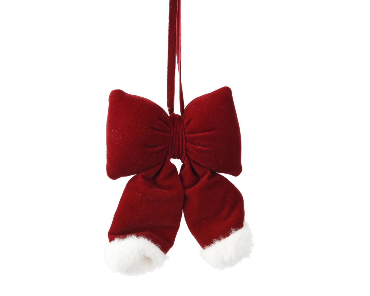 Fiocco in velluto colore rosso con bordo in pelliccia grande | rohome | Rohome