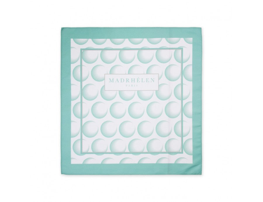 Foulard 50x50 bubble verde e panna | Rohome