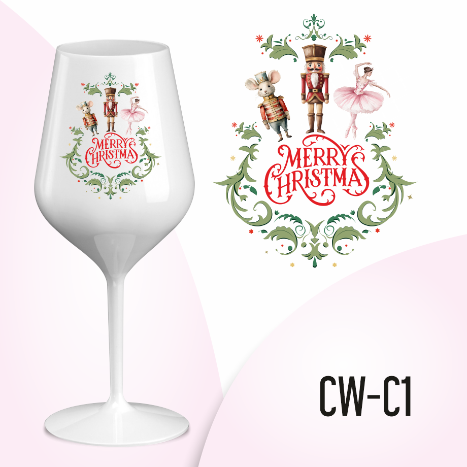 Calice in plastica personalizzato Merry Christmas | Rohome