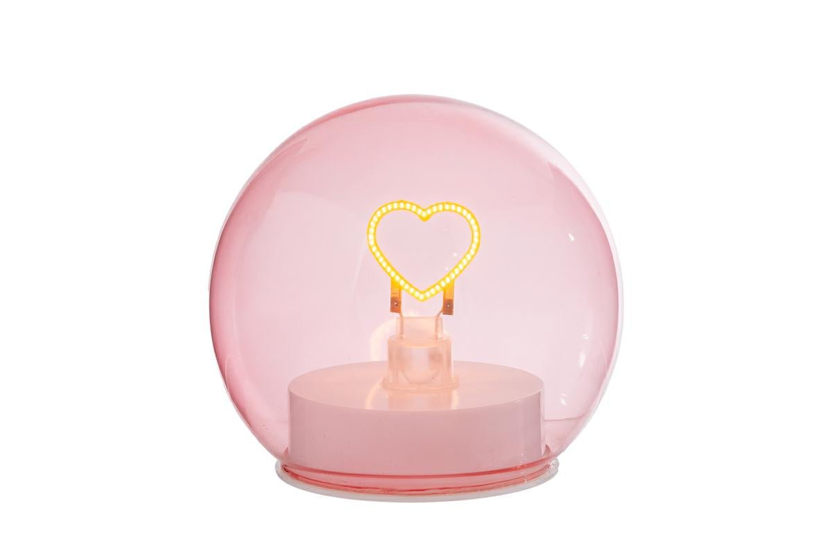 Lampada da tavolo led cuore con vetro rosa | Rohome | Rohome