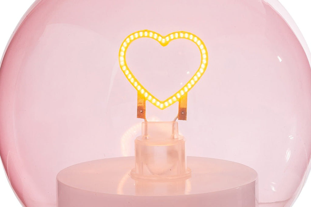 Lampada da tavolo led cuore con vetro rosa | Rohome | Rohome
