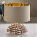 Melaverde - dove gray dahlia table lamp | rohome