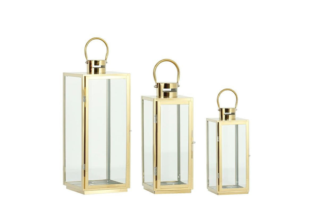 Lanterna in metallo colore oro e vetro | rohome | Rohome