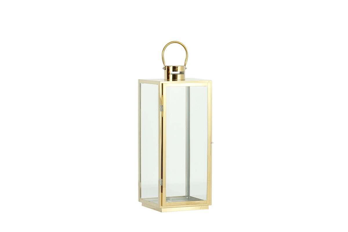 Lanterna in metallo colore oro e vetro | rohome | Rohome