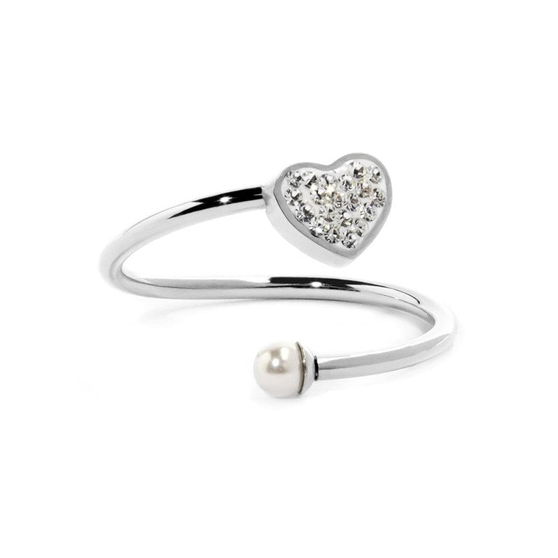 Marlù - Anello cuore con cristalli e pietra silver Tg12 | Rohome | Rohome