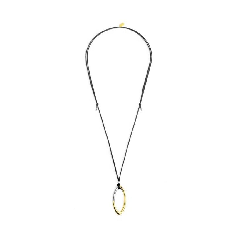 Marlù - Collana cordino con pendente centrale bicolore ad anello | Rohome | Rohome