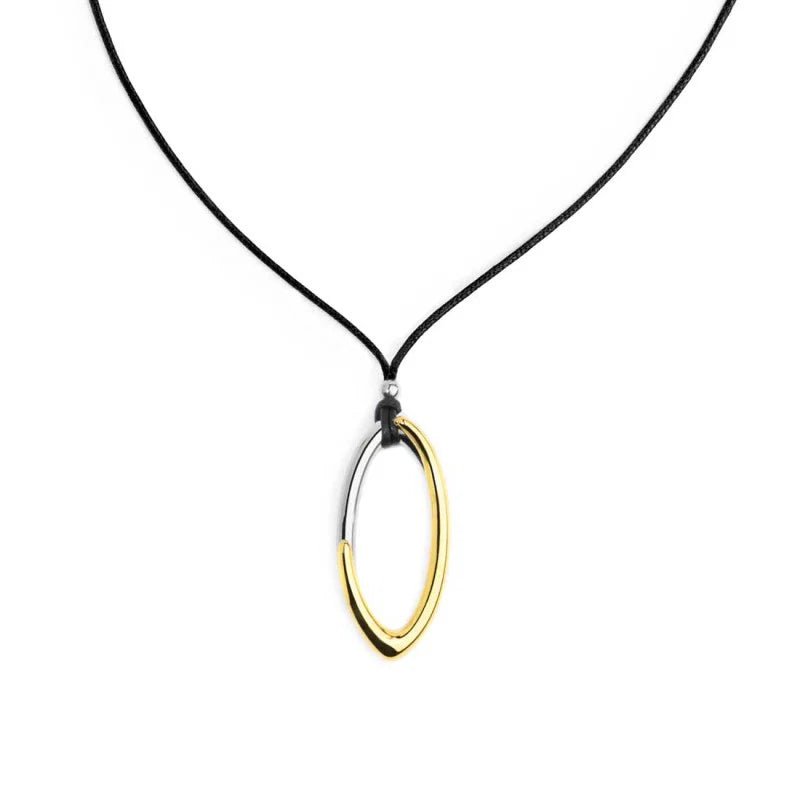 Marlù - Collana cordino con pendente centrale bicolore ad anello | Rohome | Rohome