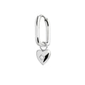 Marlù - Orecchino ovale acciaio con cuore e zircone | Rohome | Rohome