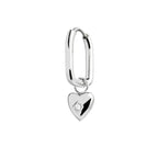 Marlù - Orecchino ovale acciaio con cuore e zircone | Rohome | Rohome