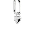 Marlù - Orecchino ovale acciaio con cuore e zircone | Rohome | Rohome