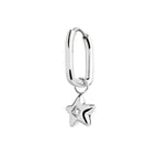 Marlù - Orecchino ovale acciaio con stella e zircone | Rohome | Rohome