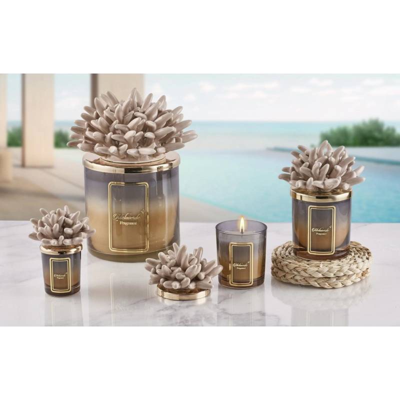 Melaverde - candela anemone 100 gr tortora bicolor | rohome - Rohome