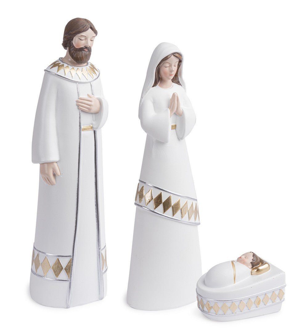 Natività moderna in resina bianca ed oro | Rohome | Rohome