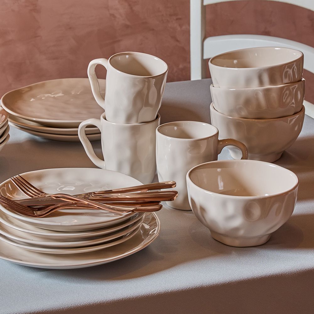 Tognana - Servizio tavola 18 pezzi in gres bianco | rohome