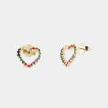 Orecchini Cuore in Argento a lobo con zirconi | Rohome | Rohome