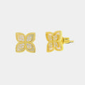 Orecchini in Argento a forma di fiore con zirconi a lobo | Rohome | Rohome