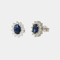 Orecchini in Argento con zirconi bianchi e blu a lobo | Rohome | Rohome
