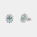 Orecchini in Argento con zirconi trasparenti ed azzurro | Rohome | Rohome