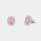 Orecchini in Argento con zirconi trasparenti ed rosa | Rohome | Rohome
