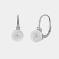 Orecchini in Argento pendente con perla bianca e zircone | Rohome | Rohome