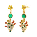 Orecchini in metallo con cactus e cristalli | Rohome | Rohome