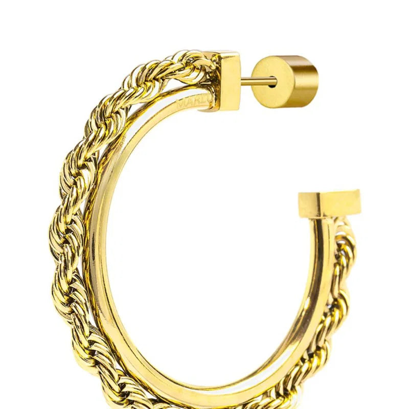 Marlù - Orecchino con Catena a Corda gold | Rohome