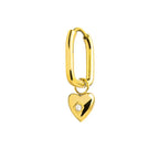 Marlù - Orecchino ovale gold con cuore e zircone | Rohome