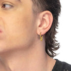 Marlù - Orecchino ovale gold con cuore e zircone | Rohome