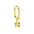 Marlù - Orecchino ovale gold con stella e zircone | Rohome