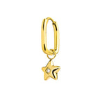 Marlù - Orecchino ovale gold con stella e zircone | Rohome