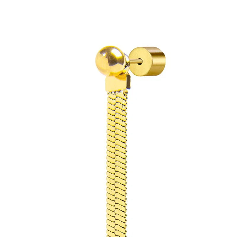 Marlù - Orecchino pendente con catena snake gold | Rohome