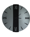 Orologio specchio fumè ed argento d. 60cm | Rohome