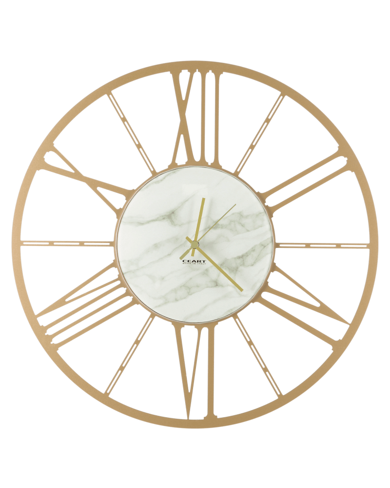 Orologio ruota con vetro centrale effetto marmo d.50cm | Rohome | Rohome