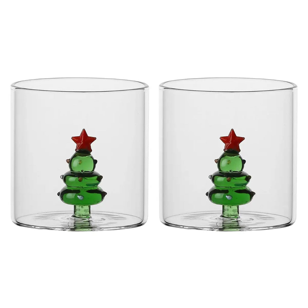 Thun - Set 2 bicchieri con albero di natale linea sorprese di Natale | Rohome