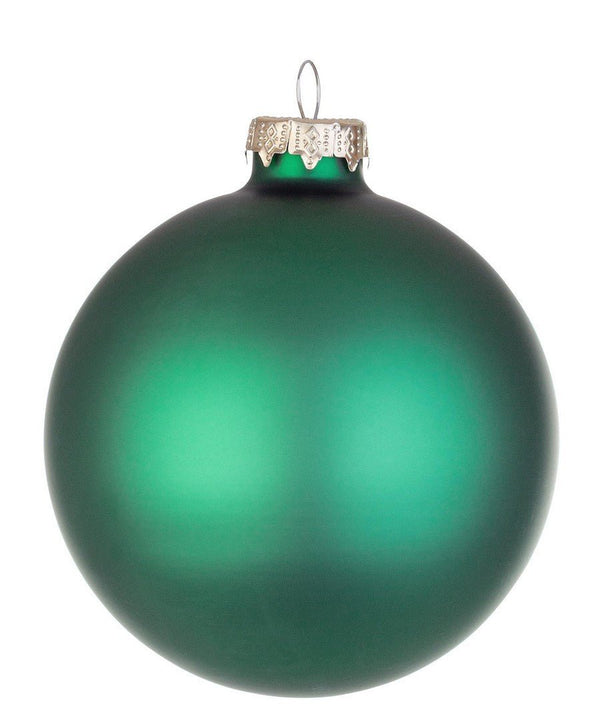 Palla di Natale in vetro verde smeraldo opaco D. 8cm | Rohome - Rohome