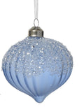 Palla di natale trottola in vetro d.8cm azzurro indaco | Rohome | Rohome